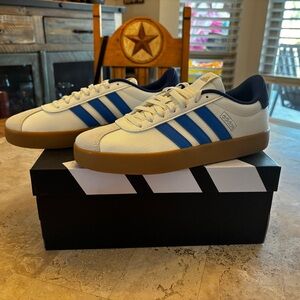 Adidas VL Court 3.0 White Blue Gum Sneakers Men’s 8 NWT